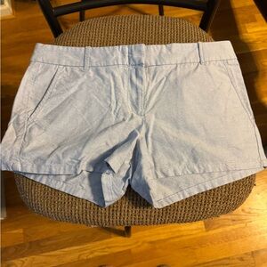 Women’s JCrew Blue Chambray Shorts Relaxed Fit Sz 8